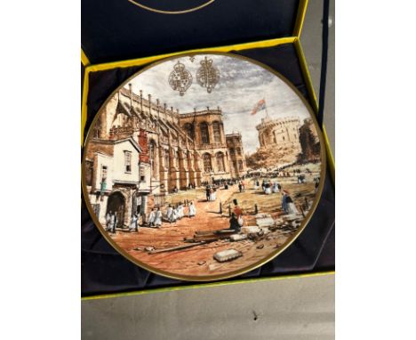 Royal Worcester plate The Saint Georges chapel plate entitled Sunday Morning in the Lower ward 