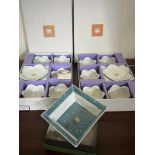 Two ceramic box sets of dishes and trinket tray