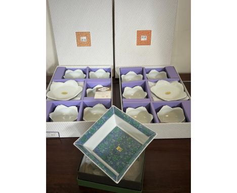 Two ceramic box  sets of dishes and trinket tray 