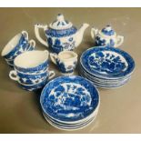 A blue and white child's china tea service