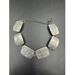 A Jorgen Jensen astrological pewter bracelet