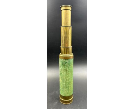 A vintage brass patinated marine telescope signed A Abraham Liverpool 