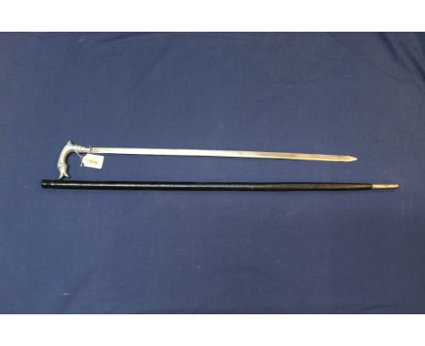 An Anglo Indian swordstick with stylised fish grip