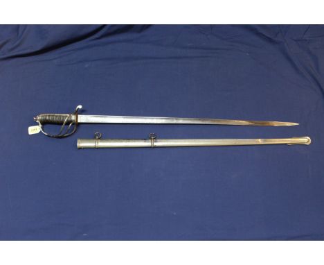 A British model 1821 Light Royal Artillery Officers sword with etched blade to the 'First Norfolk Artillery Volunteers' with 