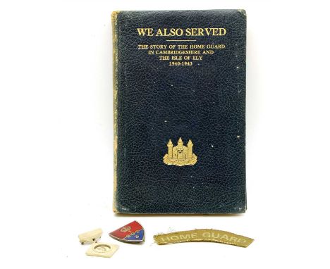 A WWII Home Guard enamel secret Guerrilla resistance force auxiliary unit beret badge, with Home Guard shoulder title, sweet 