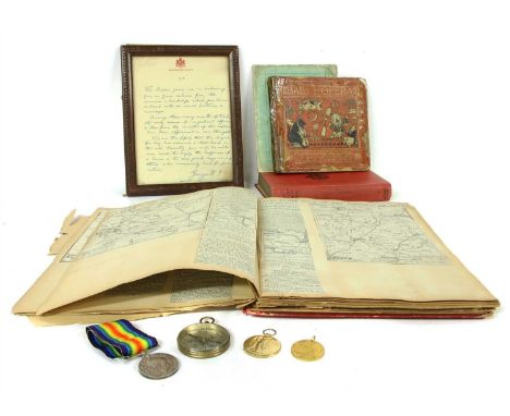 A collection of First World War ephemera from Lt Henry Frank Jones OBE, M.C. to include his Peace and Service medals, a Georg
