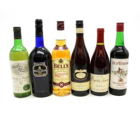 A quantity of wines and spirits, to include Drioli Sambuca, Remy Martin VSOP Cognac, cherry brandy, sherry, port and a select