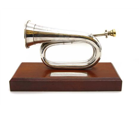 A silver plated light infantry bugle, 1935