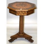 A SUPERB OCTAGONAL INLAID WORK TABLE, Attributed to RALPH TURNBULL, CIRCA. 1820, inlaid with