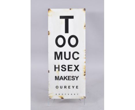 AN OPTICIANS ENAMEL SIGN. 22ins x 9ins.