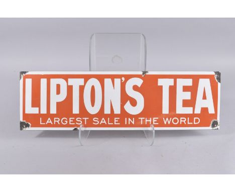 A LIPTONS TEA ENAMEL SIGN. 7ins x 24ins.