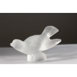 A GOOD LALIQUE BIRD. Engraved Lalique, France. 5ins high.