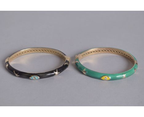 TWO ENAMEL BANGLES.