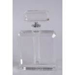A LARGE CRYSTAL SCENT BOTTLE AND STOPPER. 10.5ins high.