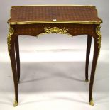 A SUPERB F. LINKE QUALITY PARQUETRY SIDE TABLE with rich ormolu mounts and shaped long frieze