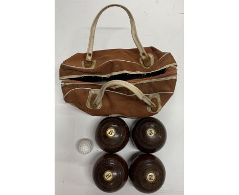 A set of vintage wooden bowls.