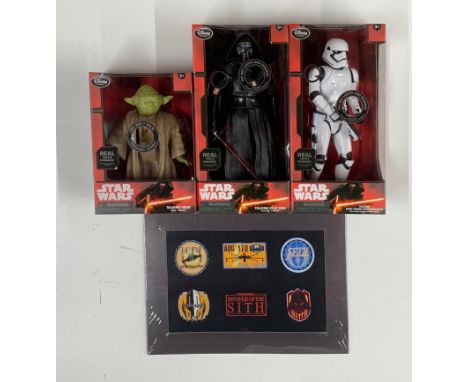 Star Wars interest. A talking First Order stormtrooper with a talking Kylo Ren and talking Yoda together with a Revenge of th
