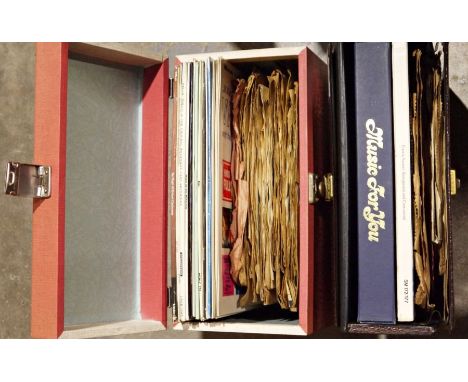 Quantity of long-playing records, in four separate record carry cases including a collection of 45rpm, The Bachelors, Tony Be