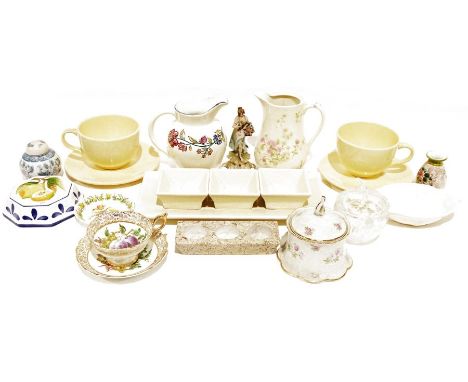 Assorted ceramics&nbsp;to include Denby, various plant holders, Royal Stafford part tea service, bone china with Christmas ro