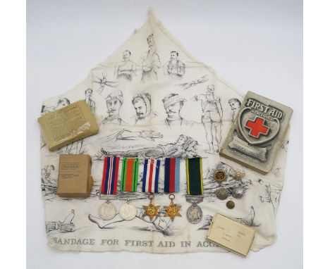 A WW2 medal group, comprising Territorial Efficiency Medal, France and Germany Star, 1939-1945 Star, Defence Medal and War me