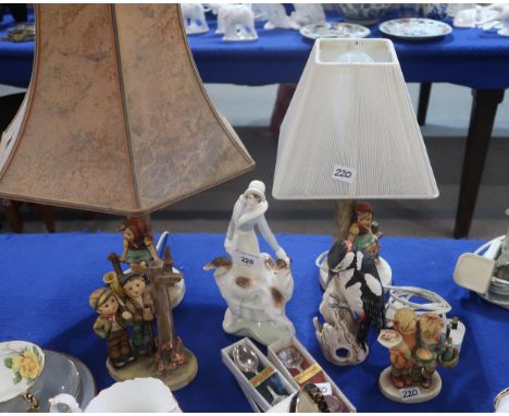 Two Hummel lamps, two figures, teaspoons, a Goebel woodpecker and a Royal Doulton figure Daisy Condition Report:Available upo