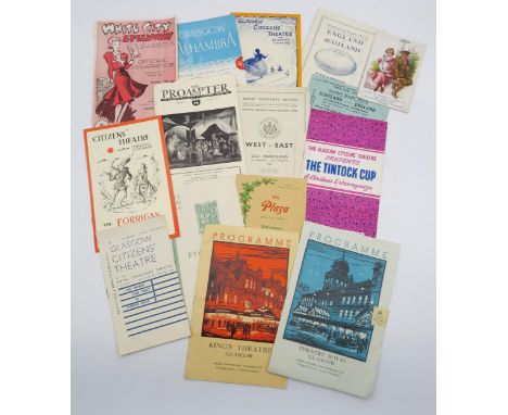 Paper ephemera, to include a rugby programme for England vs Scotland at Twickenham, March 16th, 1946 and a ticket for another