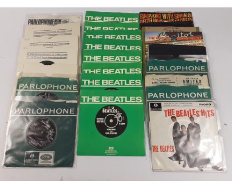 BEATLES MANIA !! a collection of 24 vintage 7" singles the following are all in good condition with the occasional name or nu