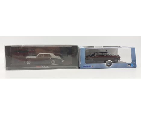 OXFORD AUTOMOBILE COMPANY Daimler DS-420 Queen Mother in black scale model 1:43 still boxed unopened - also a 1970 Rolls Royc