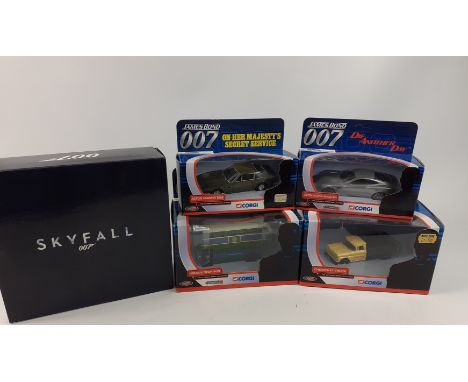 JAMES BOND Diecast models to include: ITALERI Agusta Westland and four CORGI Vehicles, Aston Martin Vanquish, Aston Martin DB