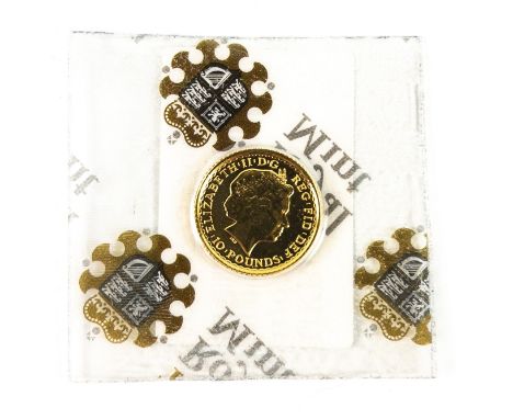 1/10 oz yellow gold BRITANNIA Ten Pounds coin - protectively encased and in very good conditionTHE BUYING COMMISSION IS REDUC