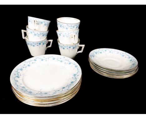 Small tea set late Victorian Rd.151830 Shelley style by WILEMAN &amp; CO. To include six teacups, six saucers and five side p