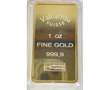VALCAMBI Switzerland 1 ounce Fine gold bullion bar 999.9 (24carat) - in very good condition.THE BUYING COMMISSION IS REDUCED 