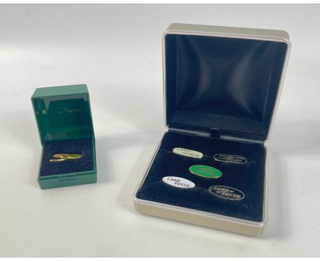 LAND ROVER memorabilia to include a 50th anniversary tie-pin and a boxed set of 5 Land Rover tie-pins from 1948-1989Approx 2 