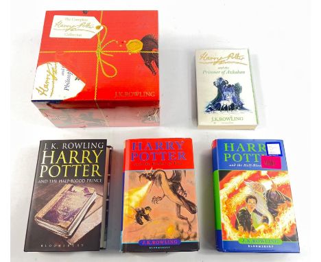 HARRY POTTER - A heat-sealed complete boxed set of 7 Harry Potter titles plus a paperback copy of The Prisoner of Azkaban and