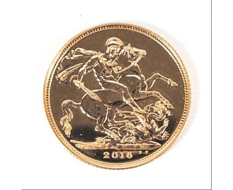 A QUEEN ELIZABETH ll 2016 FULL gold sovereign coin 916.7 THE BUYING COMMISSION IS REDUCED TO 15% plus vat on this itemApprox 
