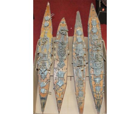 Four assorted scratch built scale models of various WWII gunboats Condition Report / Extra Information Some damage to rigging