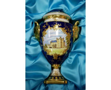 A Coalport Limited Edition vase and cover decoration with a view of Castle May No. 94/100, boxed Condition Report / Extra Inf