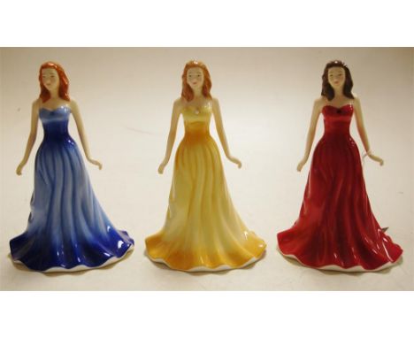 Three Royal Doulton Gemstone Collection figurines; Garnet, Opal and Sapphire