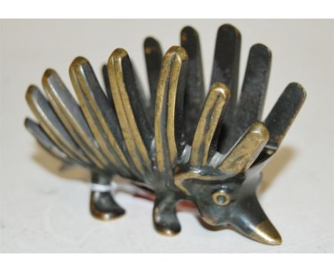 A reproduction bronze porcupine