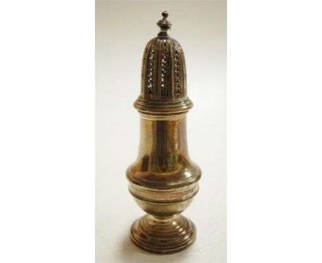  A silver pedestal lighthouse sugar castor