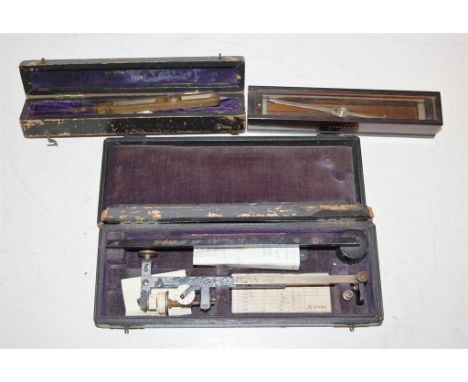 A Victorian trough compass in a fitted box, stamped TARS & W Ltd, together with an Aston & Mander brass compass dated 1918, a