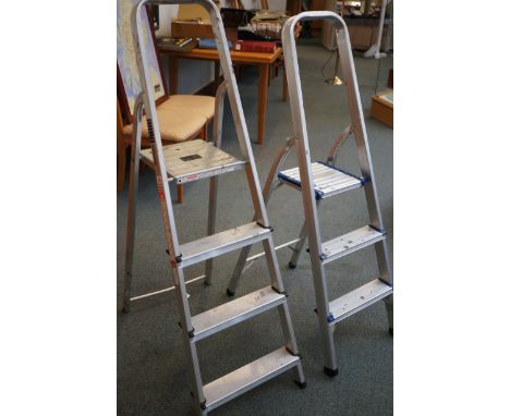 2x Aluminium step ladders 