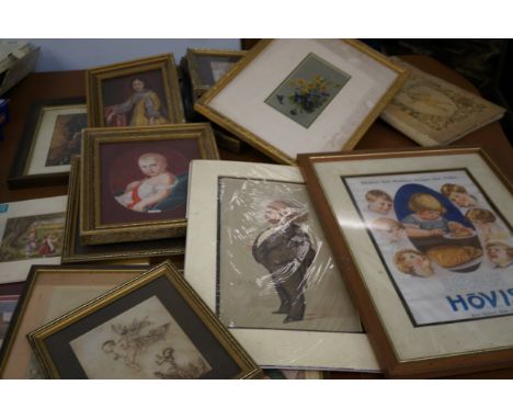 Large collection of vintage prints to include a Hovis framed poster 
