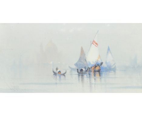 R. Cooper, possibly Knox (20th Century), Views of Venice, boats on the Grand Canal, watercolours, both signed and each 6.75" 