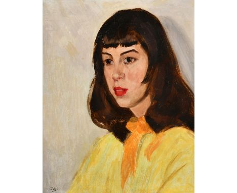 F.C.W. (20th Century) Portrait of Sarah, oil on board, initialled, inscribed and dated 11/3/92, 18" x 14", (45.5x35.5cm) alon