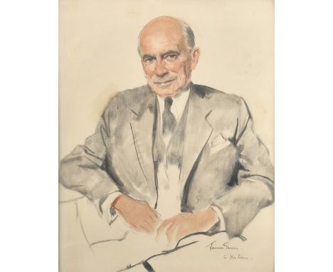 Herbert James Gunn, Portrait of a gentleman, oil on board, signed and dedicated, 17.75" x 13.75", (45x35cm).