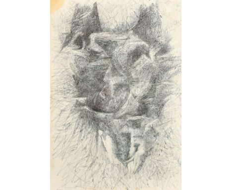 Krishen Khanna (b. 1925) Indian, an untitled abstract sketch, pen, signed and dated 1988, 11.25" x 7.75" (28.5 x 19.5cm).
