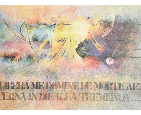 Tom Phillips (1937-2022), 'Libera Me', lithograph, signed, inscribed and numbered 56/250 in pencil, image size 23.5" x 31" (6