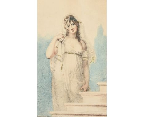 Cardon after Cosway, a portrait of Madame Recamier, engraving, plate size 11.75" x 8.25" (30 x 21cm), along with a quantity o