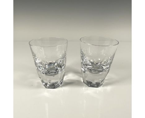 Beautiful duo of thick clear crystal with cut diamond pattern. Orrefors etched backstamp. Includes certificate and the origin